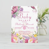 Invitation Belle aquarelle de papillon Baby shower (Debout devant)