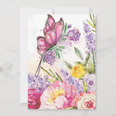 Invitation Belle aquarelle de papillon Baby shower (Dos)