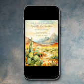 Invitation Belle aquarelle Desert Cactus Mariage