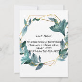 Invitation Belle aquarelle encadrée Feuille Mariage (Devant)