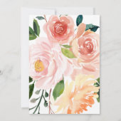 Invitation Belle aquarelle Fête des mariées florale (Dos)