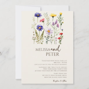 Invitation Belle aquarelle Fleur sauvage Botanica Photo