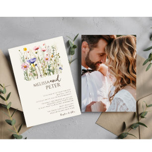 Invitation Belle aquarelle Fleur sauvage Botanica Photo