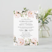 Invitation Belle aquarelle Fleurs Mariage élégant (Debout devant)