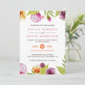 Invitation Belle aquarelle Floral Blossom Mariage officiel (Debout devant)