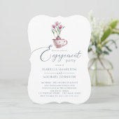 Invitation Belle aquarelle Floral Engagement Party (Debout devant)