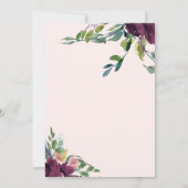 Invitation Belle aquarelle Florale 40e anniversaire (Dos)