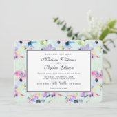 Invitation Belle aquarelle florale en pastel - mariage (Debout devant)
