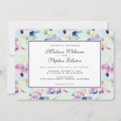Invitation Belle aquarelle florale en pastel - mariage (Devant)
