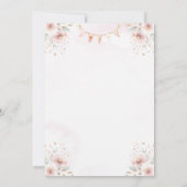 Invitation Belle aquarelle florale licorne Anniversaire (Dos)