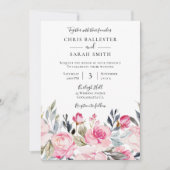 Invitation Belle aquarelle florale Mariage de printemps (Devant)