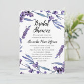 Invitation Belle Aquarelle Lilac Fête des mariées élégante (Debout devant)