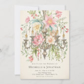 Invitation Belle aquarelle Mariage de lustre Floral (Devant)
