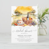 Invitation Belle Aquarelle Pique-nique Fête des mariées de vi (Debout devant)