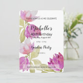 Invitation Belle Aquarelle rose Fleurs peintes à la main (Debout devant)