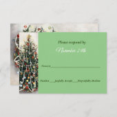 Invitation Belle Arbre illuminé Mariage de Noël RSVP (Devant / Derrière)