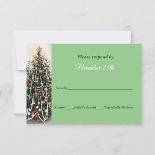 Invitation Belle Arbre illuminé Mariage de Noël RSVP