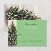 Invitation Belle Arbre Illuminé Noël Mariage RSVP (Devant / Derrière)