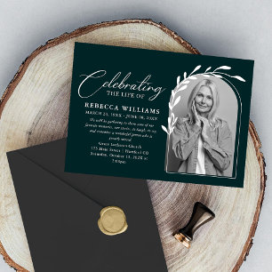 Invitation Belle Arc Foliage Célébration de la vie