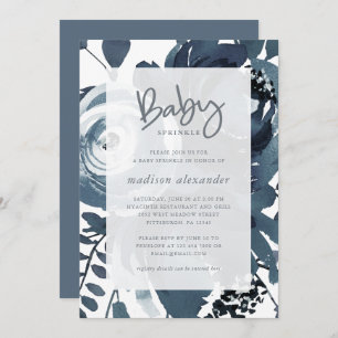 Invitation Belle arrosage Floral Bleu et Blanc