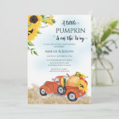 Invitation Belle automne | Citrouille d'automne | Baby shower (Debout devant)