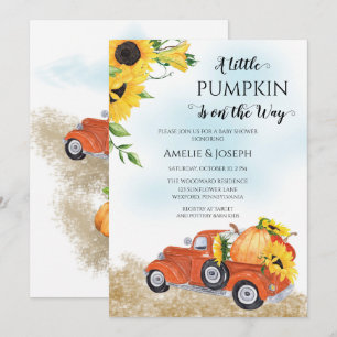 Invitation Belle automne   Citrouille d'automne   Baby shower