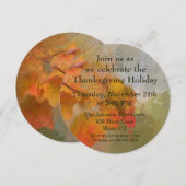 Invitation Belle Automne Feuilles Thanksgiving Dîner De Vacan (Devant / Derrière)