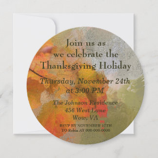 Invitation Belle Automne Feuilles Thanksgiving Dîner De Vacan