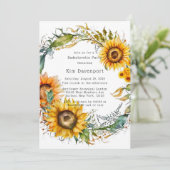 Invitation Belle Automne Sunflower Bachelorette Party (Debout devant)