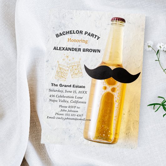 Invitation Belle Bachelor Party sur mesure Whiskey