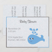 Invitation Belle baleine avec bec (Devant / Derrière)