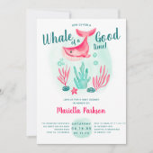 Invitation Belle baleine sous le baby shower d'aquarelle de m (Devant)