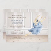 Invitation Belle Ballerina dans Ballet Studio Anniversaire (Devant / Derrière)