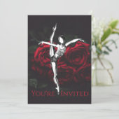 Invitation Belle Ballerina et Ballet Rose Anniversaire (Debout devant)