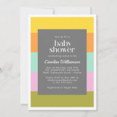 Invitation Belle bande géométrique Bright Pastels Baby shower (Devant)