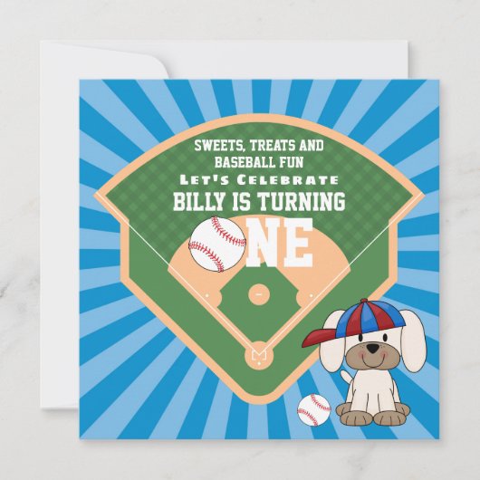 Invitation Belle baseball Chien Chien Chien Chien Chien 1er A (Devant)