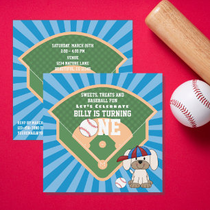 Invitation Belle baseball Chien Chien Chien Chien Chien 1er A