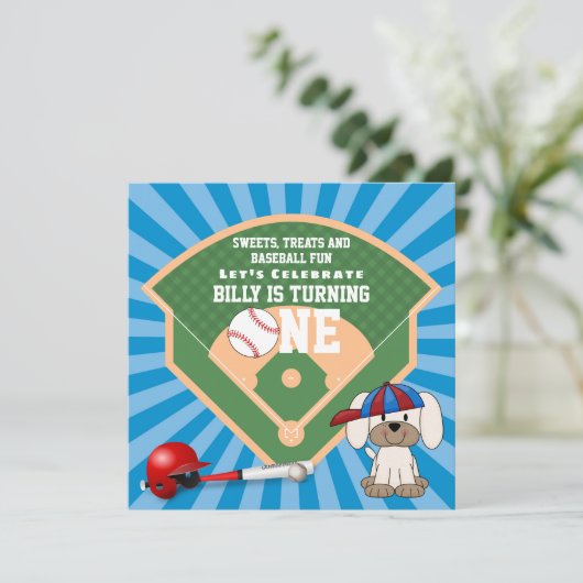 Invitation Belle baseball Chien Chien Chien Chien Chien 1er A (Debout devant)