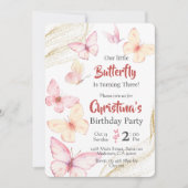 Invitation Belle bliss à thème papillon moderne 3e anniversai (Devant)
