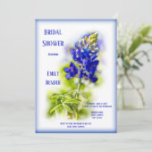 Invitation Belle Bluebonnet Floral, Moderne, Fête des mariées (Debout devant)