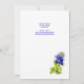 Invitation Belle Bluebonnet Floral, Moderne, Fête des mariées (Dos)
