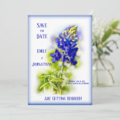 Invitation Belle Bluebonnet Floral, Moderne, Sauvez la date (Debout devant)