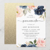 Belle Blush & Navy Fleurs Quinceanera Party