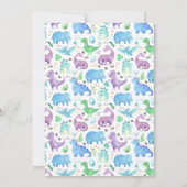 Invitation Belle Botanique C'est Un Baby shower de dinosaure  (Dos)