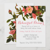 Invitation Belle Botanique rose Rose vintage (Devant / Derrière)