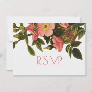 Invitation Belle Botanique rose Rose vintage