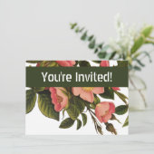Invitation Belle Botanique rose Rose vintage (Debout devant)
