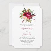 Invitation Belle Bourgogne Floral Bouquet Mariage (Devant)