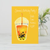 Invitation Belle bulle thé filles fête d'anniversaire (Debout devant)