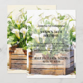 Invitation Belle Calla Lily Fleurs Anniversaire (Devant / Derrière)